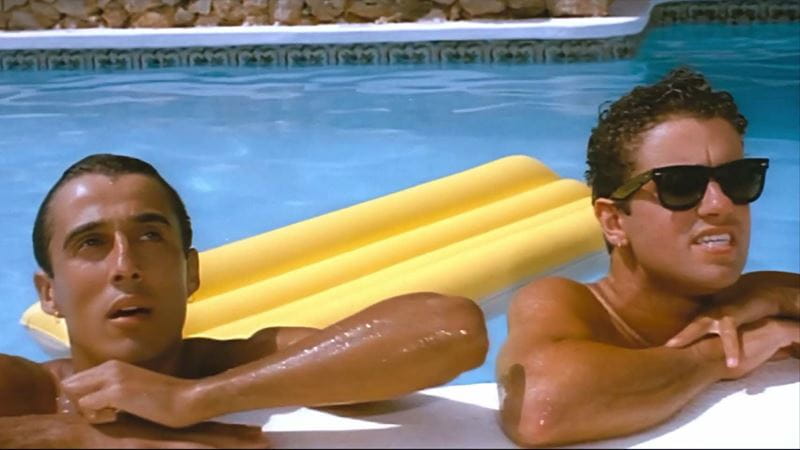 Wham! Andrew Ridgeley and George Michael in Wham!