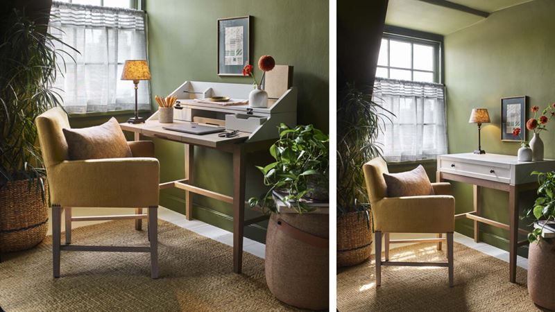 small desk by the window as an office