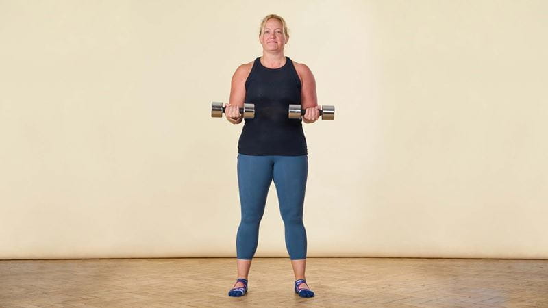 Lifting dumbells for a bicep curl