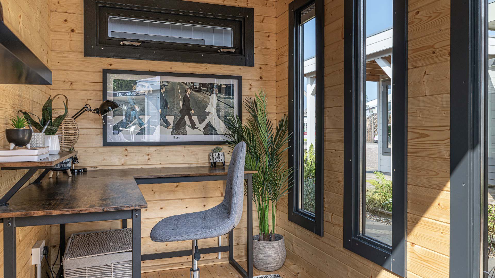 garden office with big windows