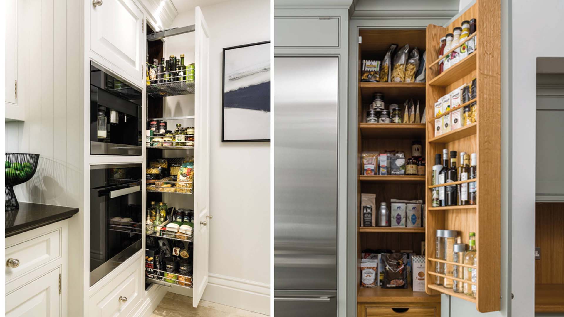 thin shelving inside kitchen cupboards