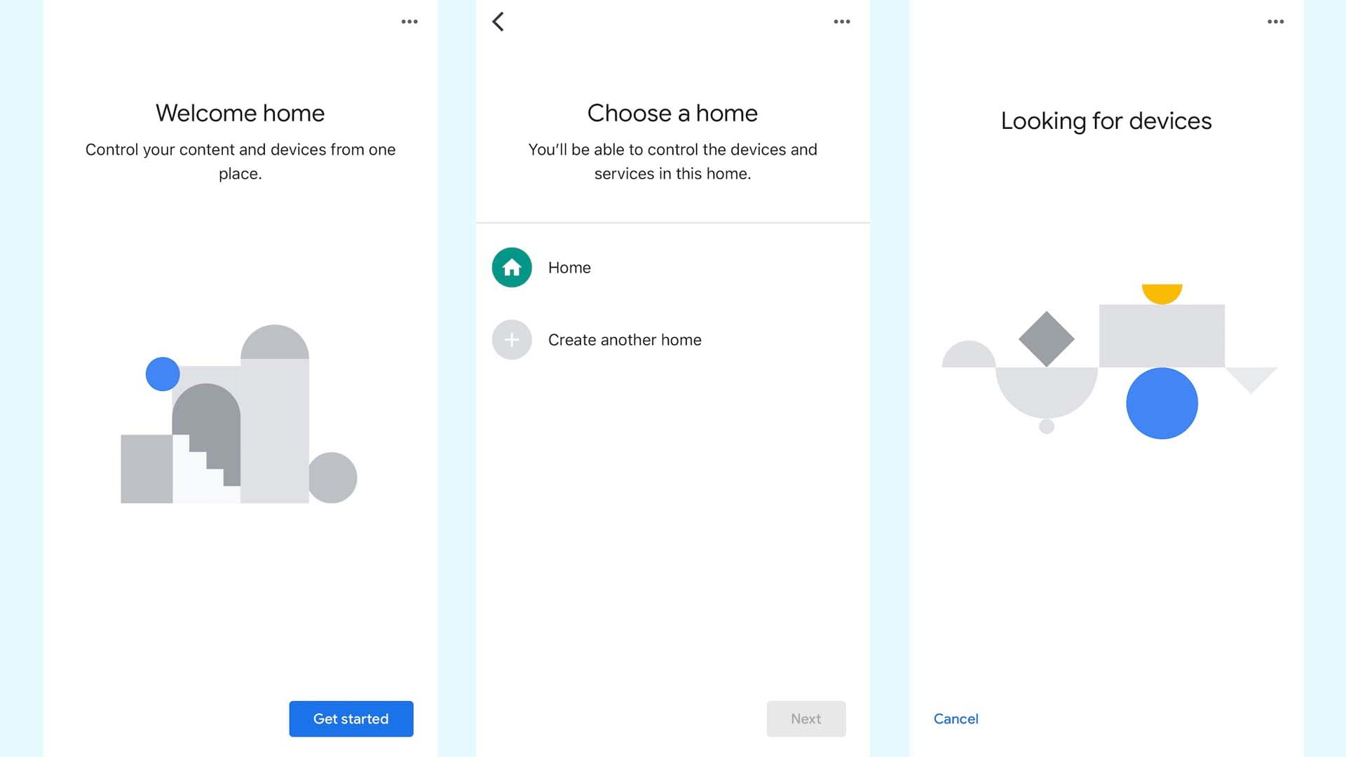 A screenshot of instructions showing how to set up a Google smart speaker device