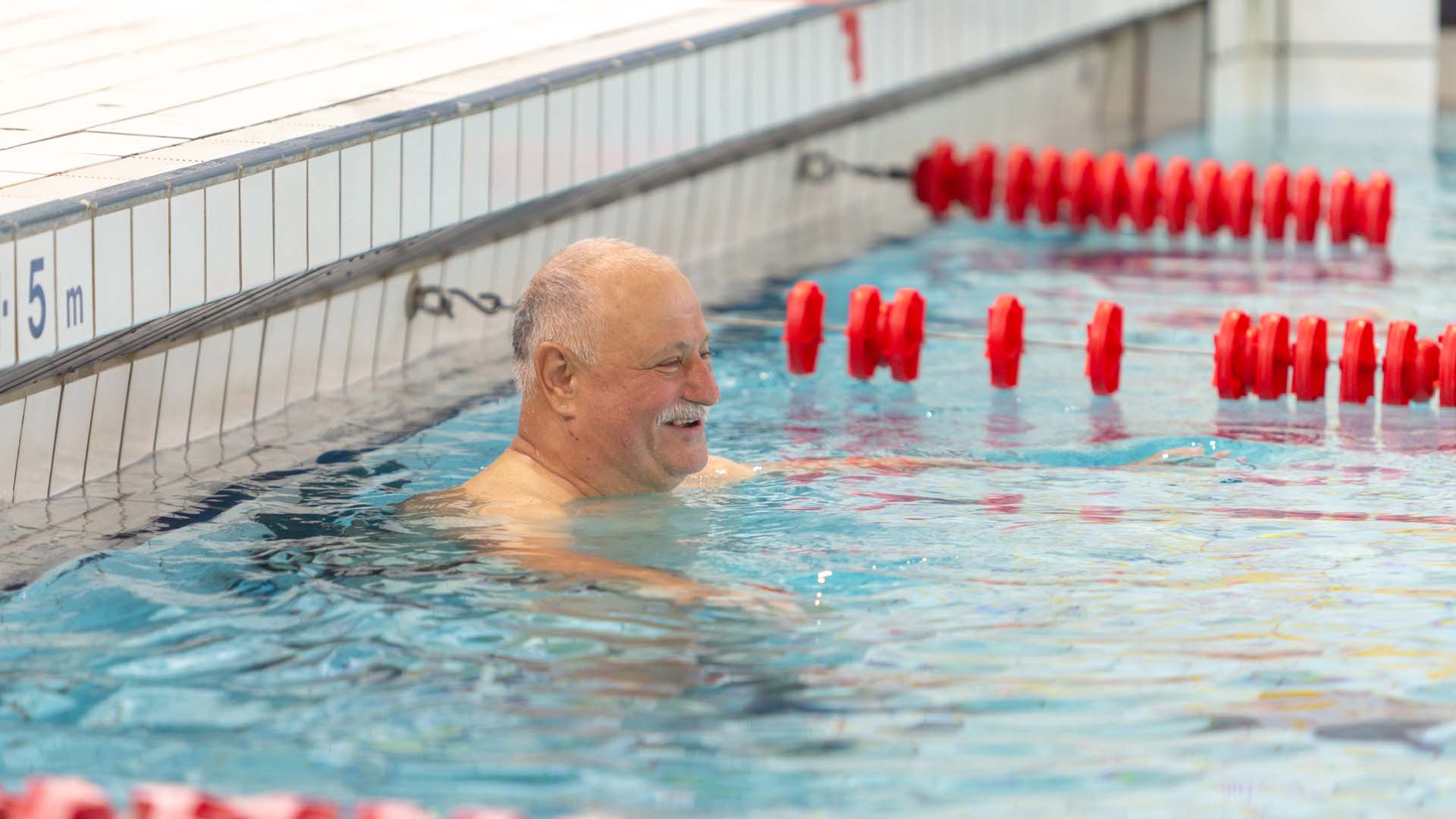 man about to do a length of the pool