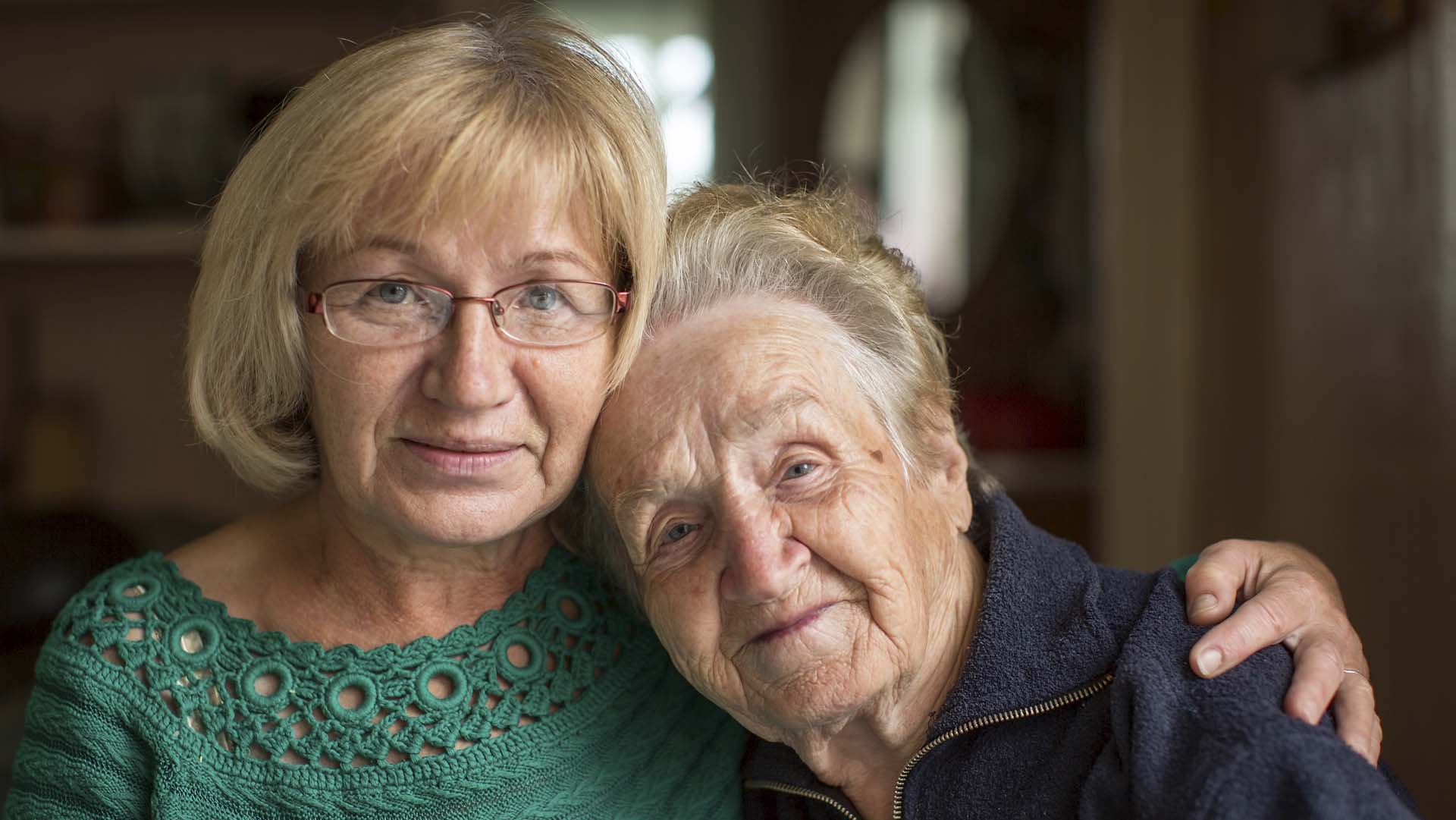 Daughter and elderly mother