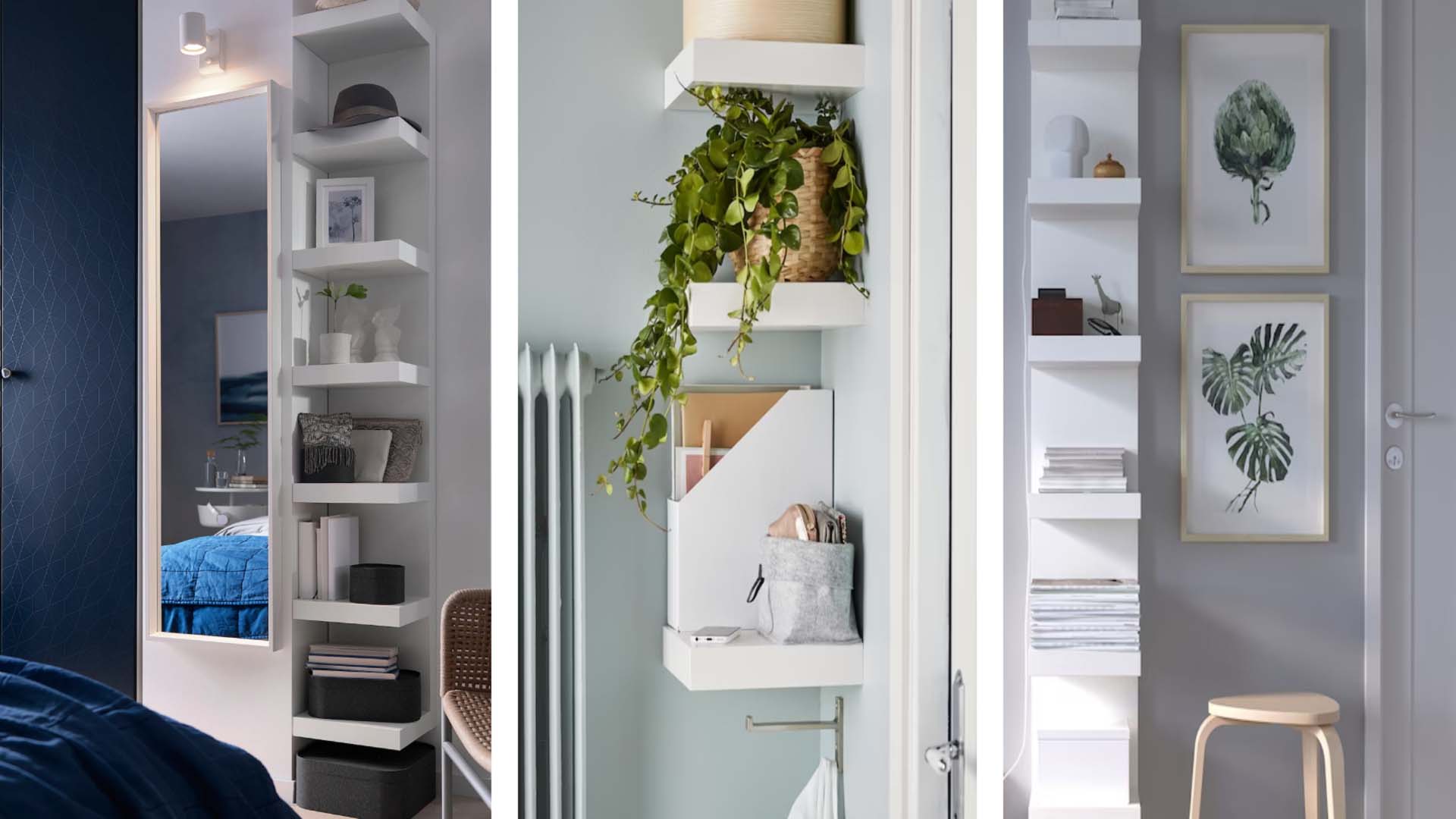 corner shelves can be a great use of space in a house
