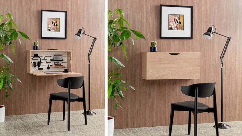 wall mounted small desk for occasional use