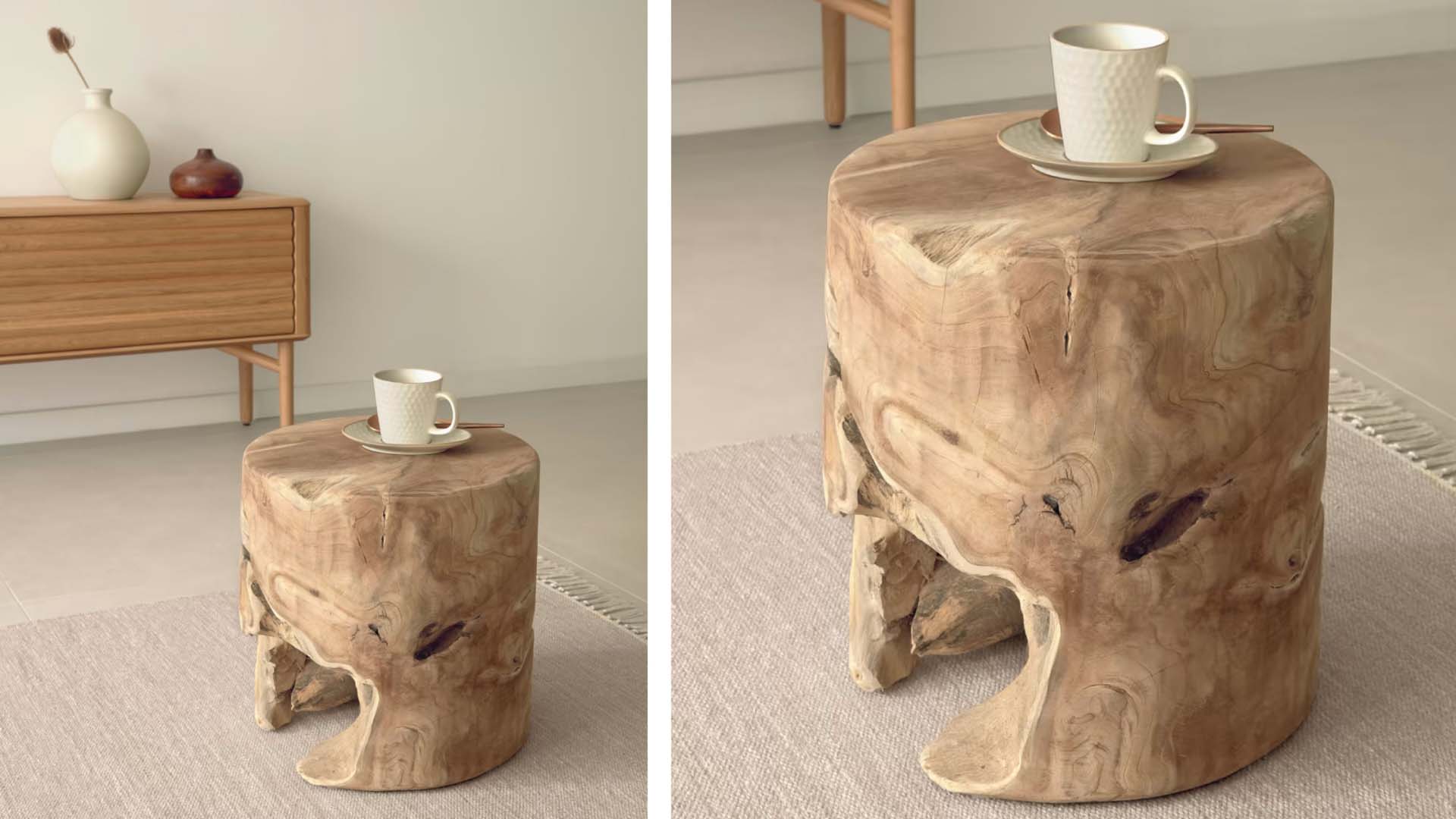 wooden bedside table