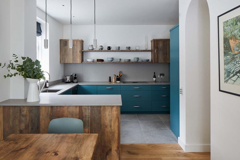 small kitchen with a breakfast bar
