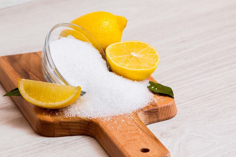 Shop bought citric acid should be used in preference to lemon juice