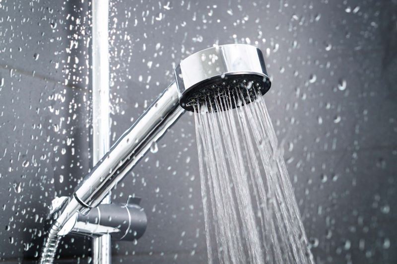 A power shower spraying water