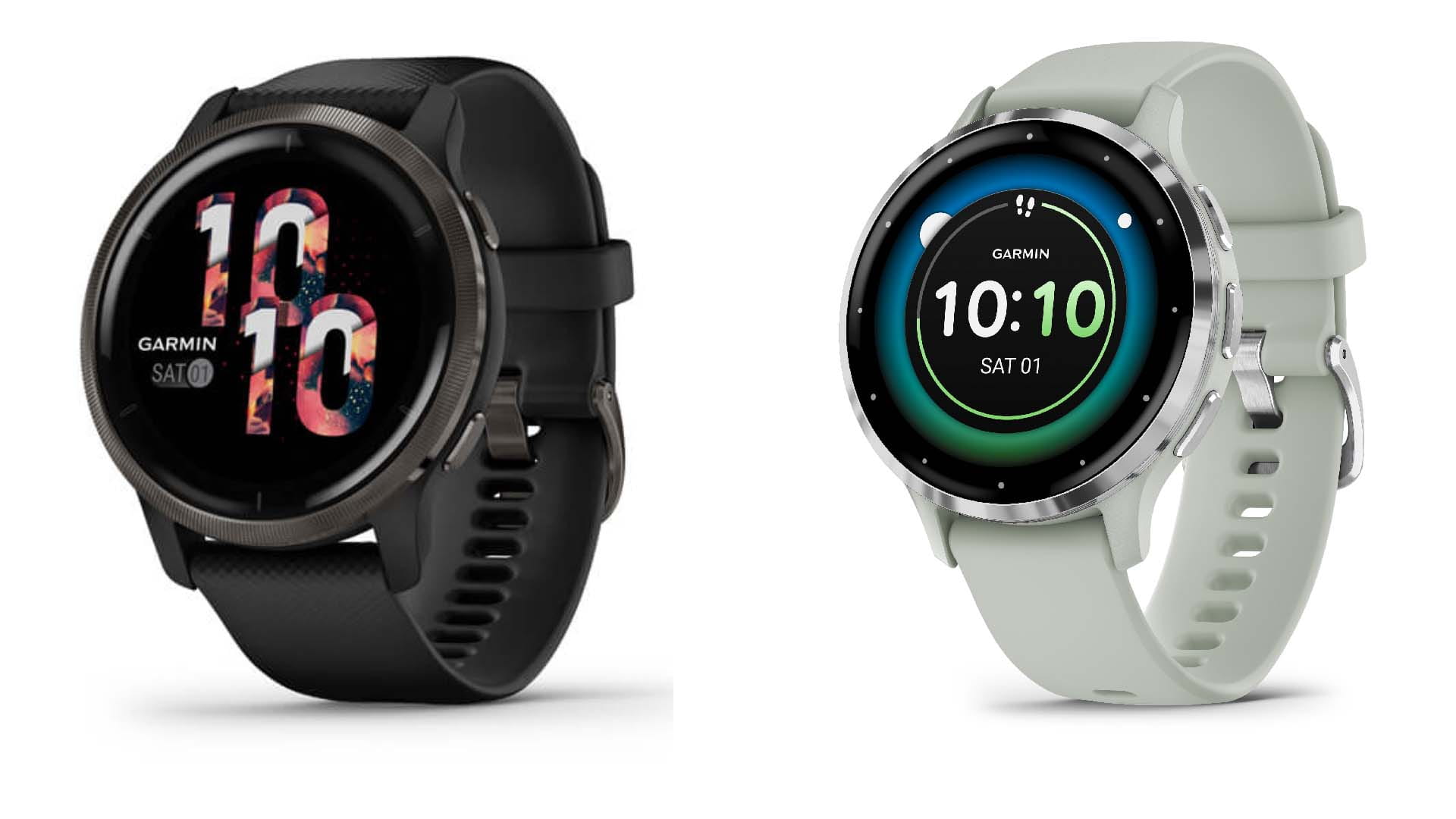 The Garmin Venu 2 and the Garmin Venu 3 side by side