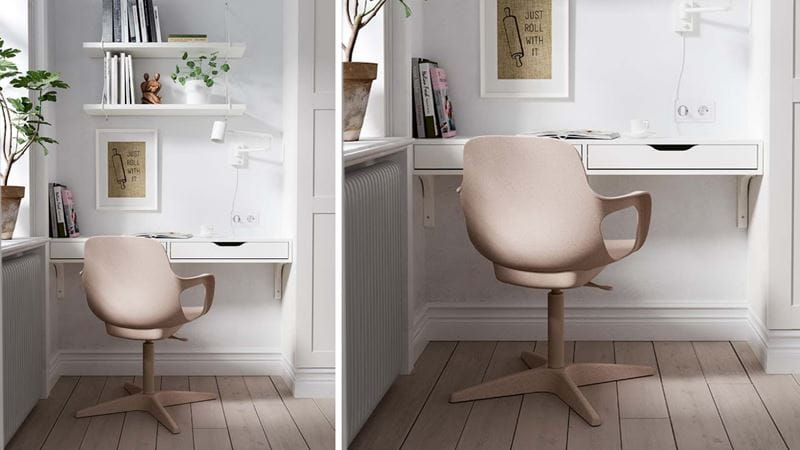 a white wall-mounted desk