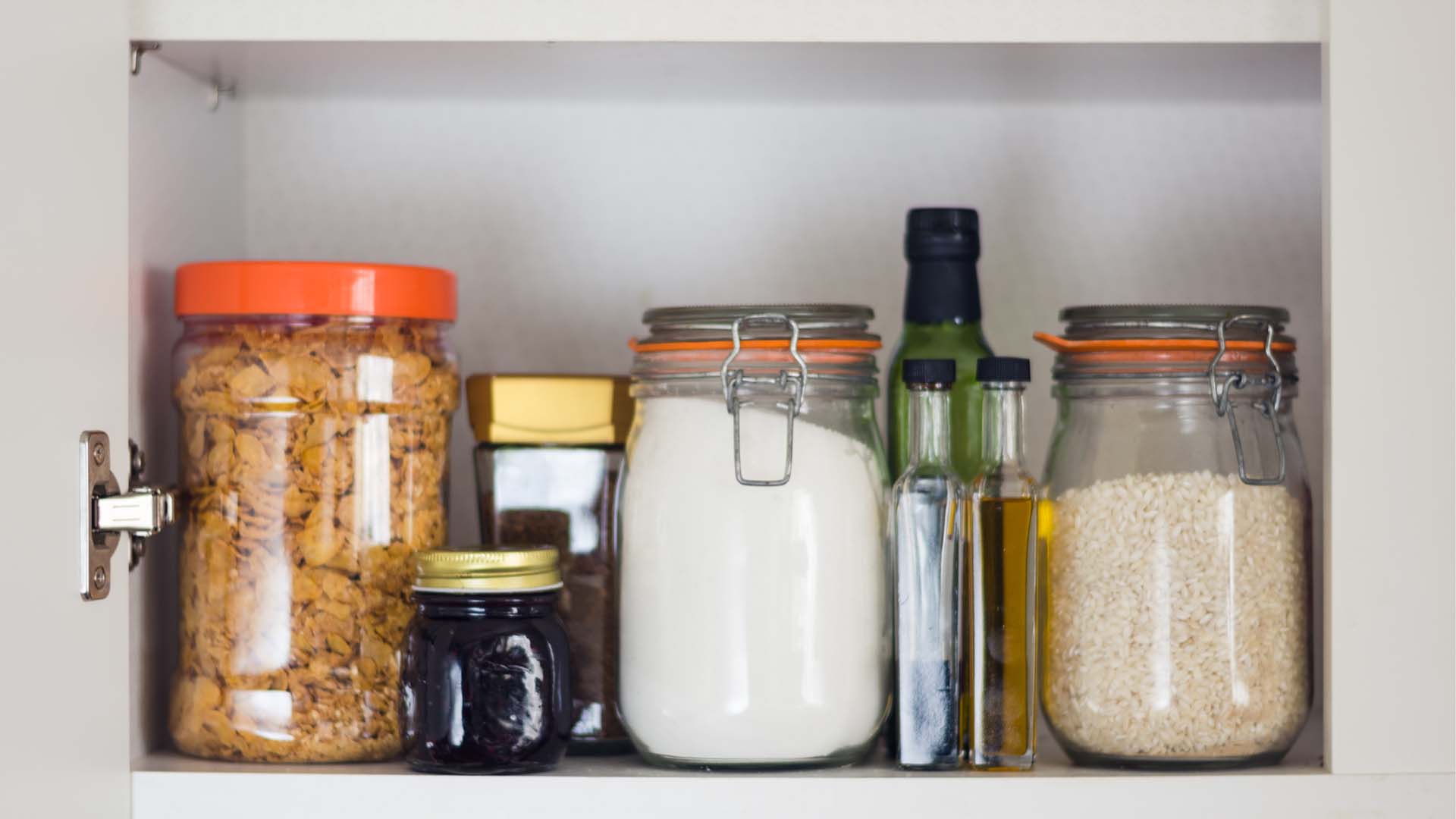 Food items on a shelf