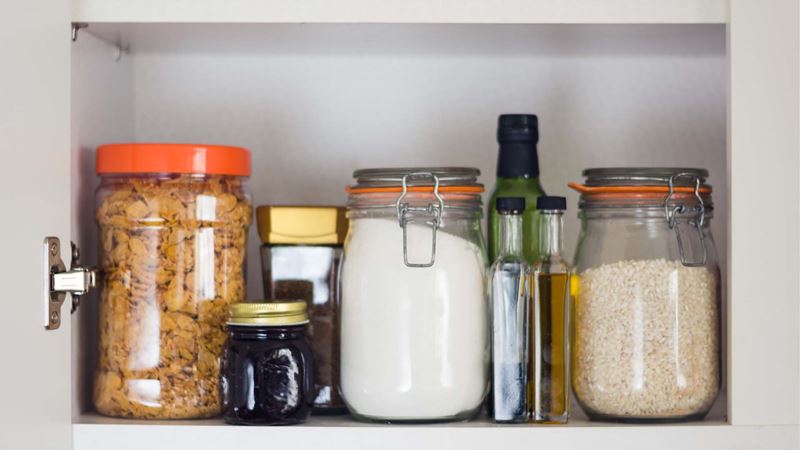 Food items on a shelf