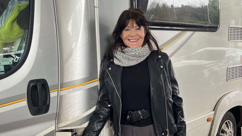 Siobhan Daniels refilling her motorhome with petrol