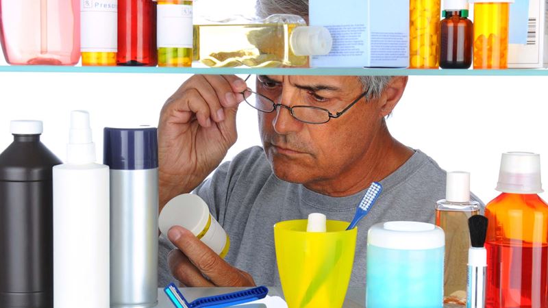 Checking out a container cabinet for decluttering