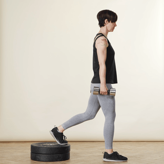 demonstrating a split squat