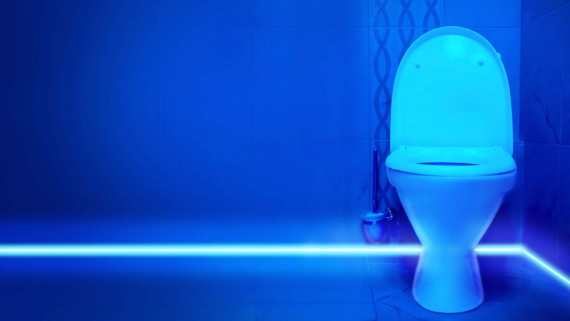 Toilet in UV light