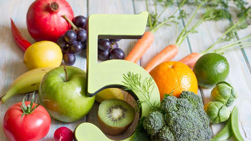 Five portions of fruit and vegetables a day
