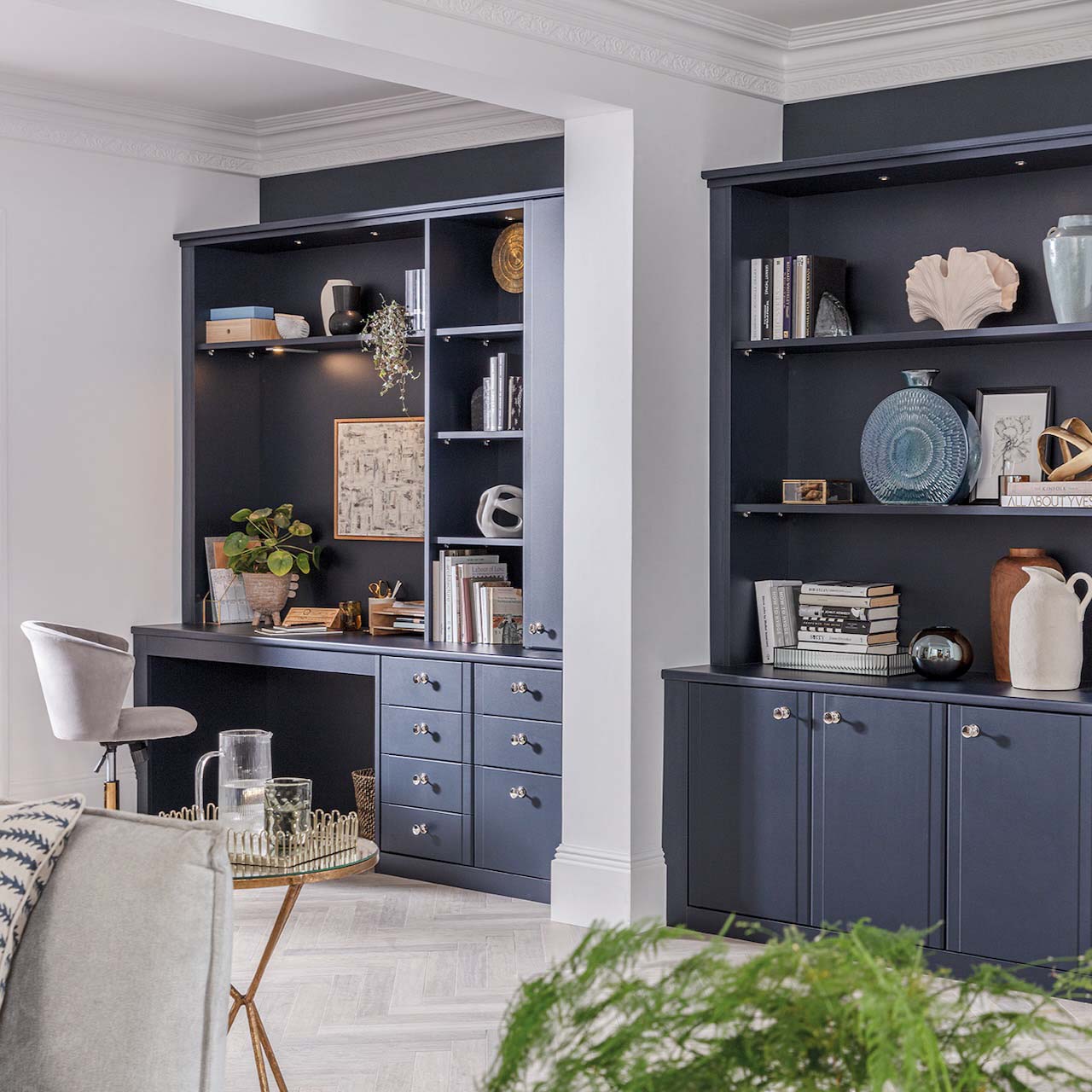 stunning built in storage to make the most of the lounge space