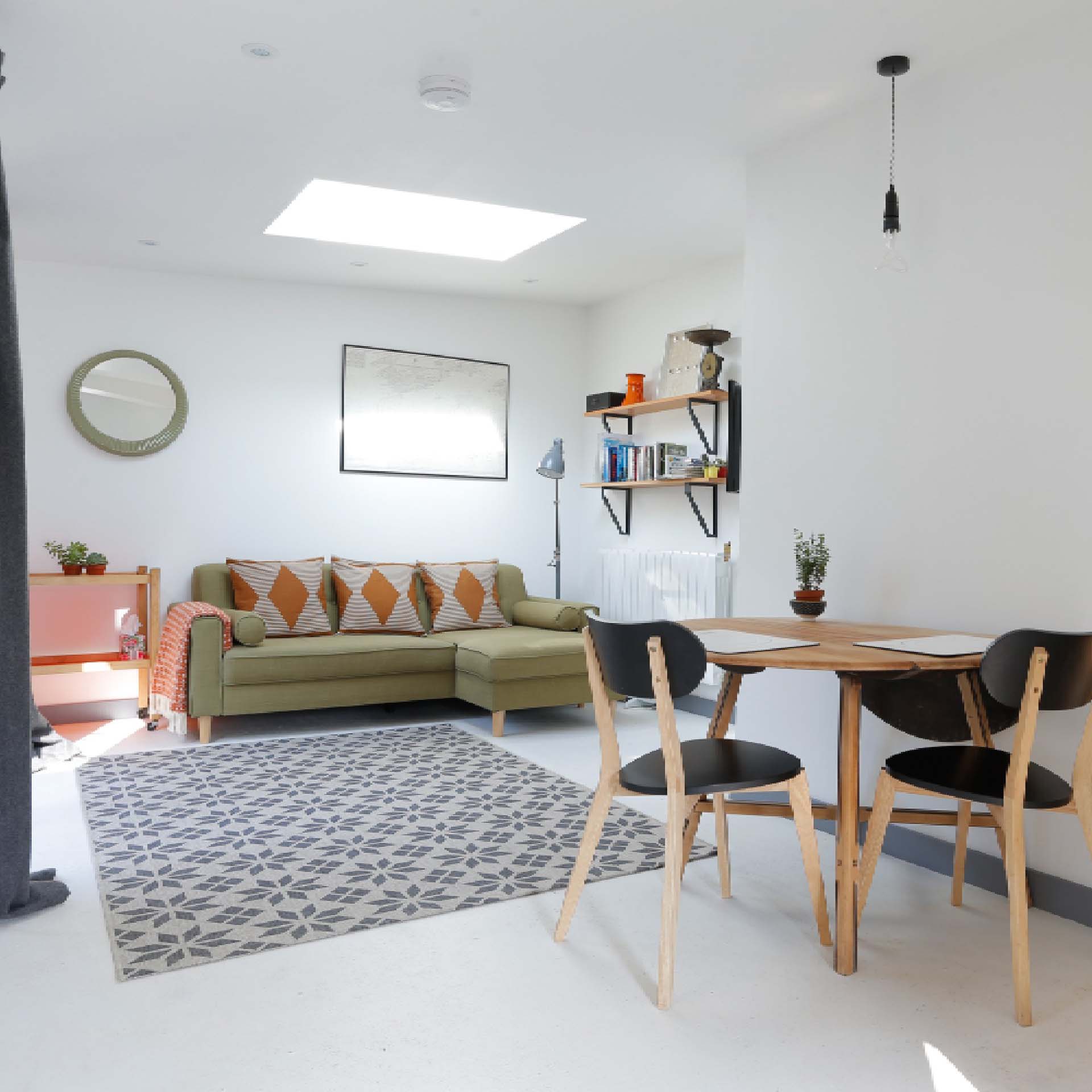 Annexe in a garage conversion