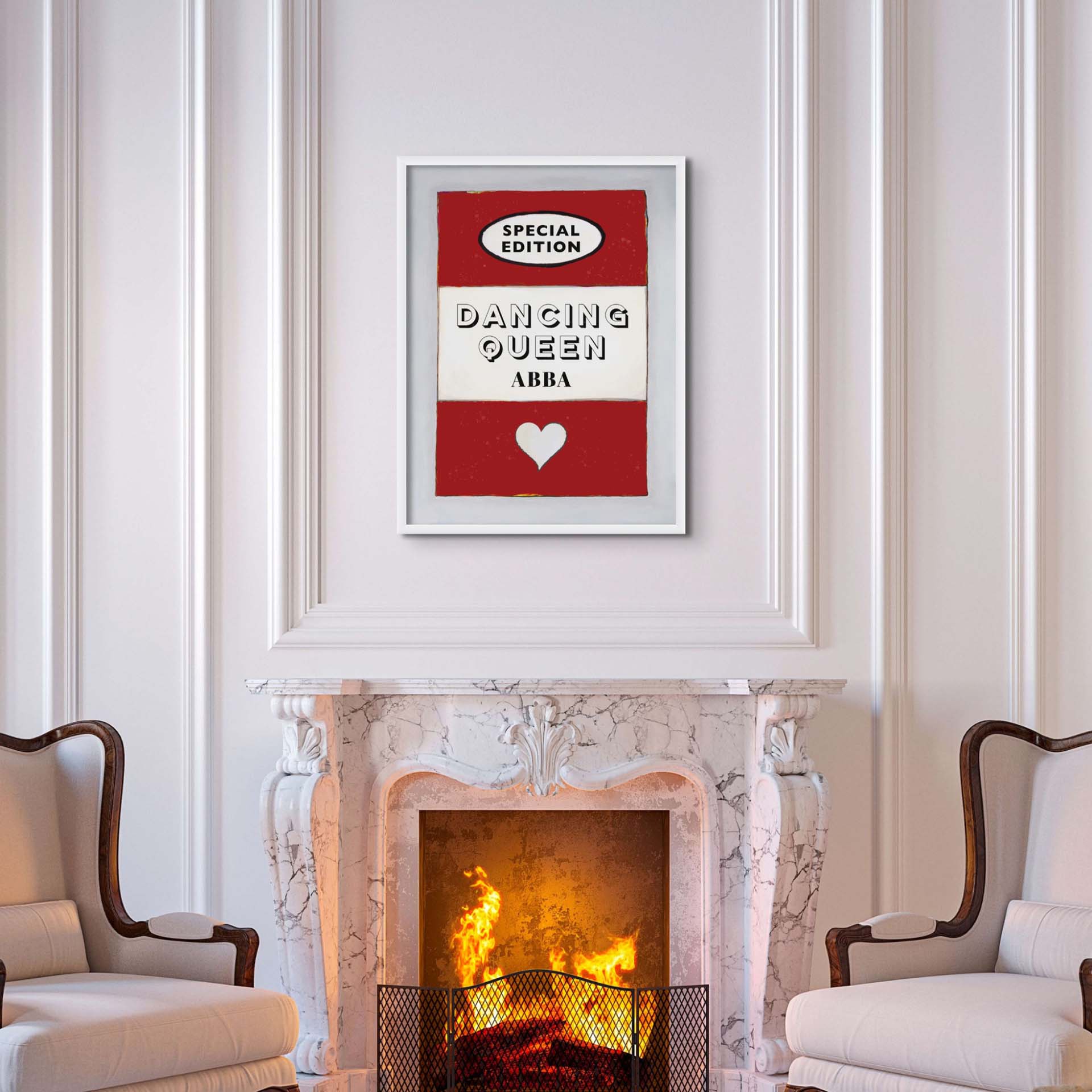 red feature print on the wall