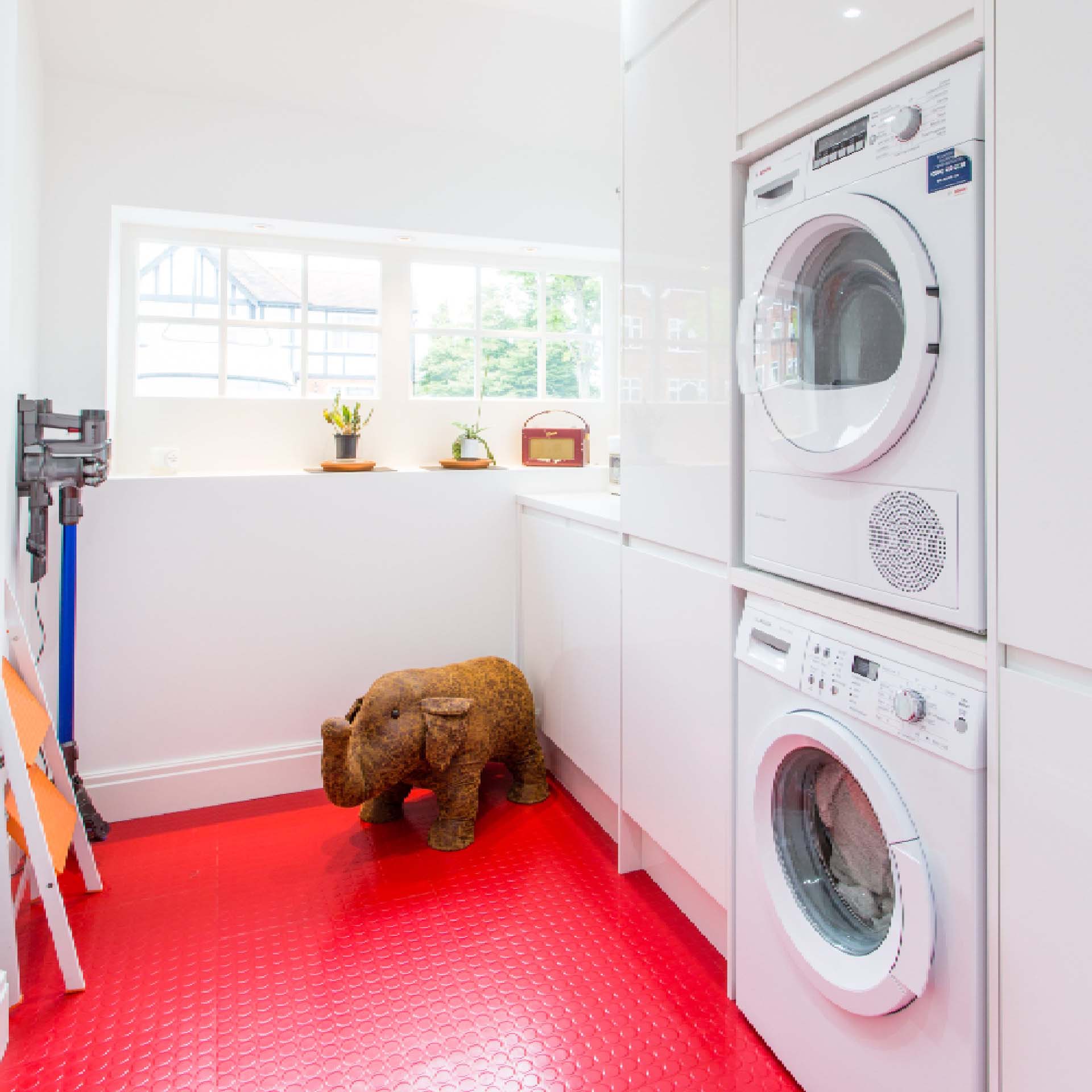 utility room in a converted garage