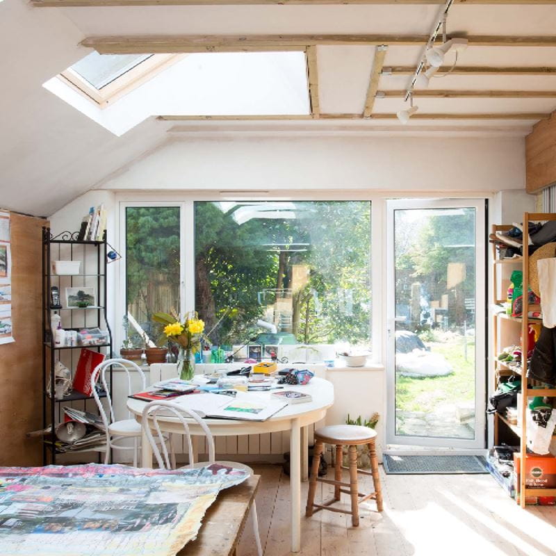 hobby studio in a converted garage