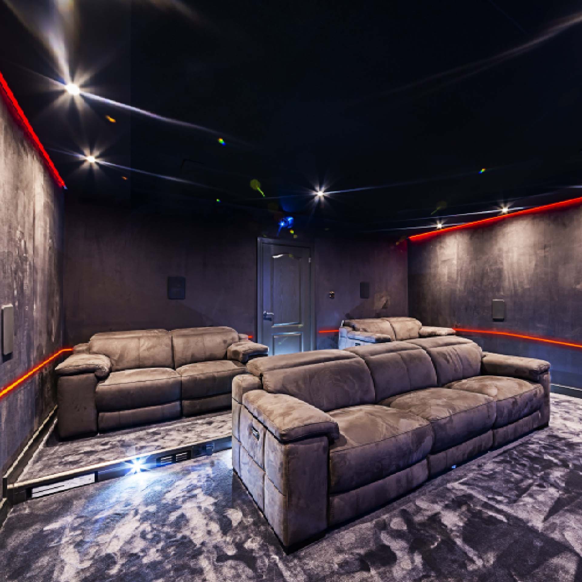 home cinema in a converted garage