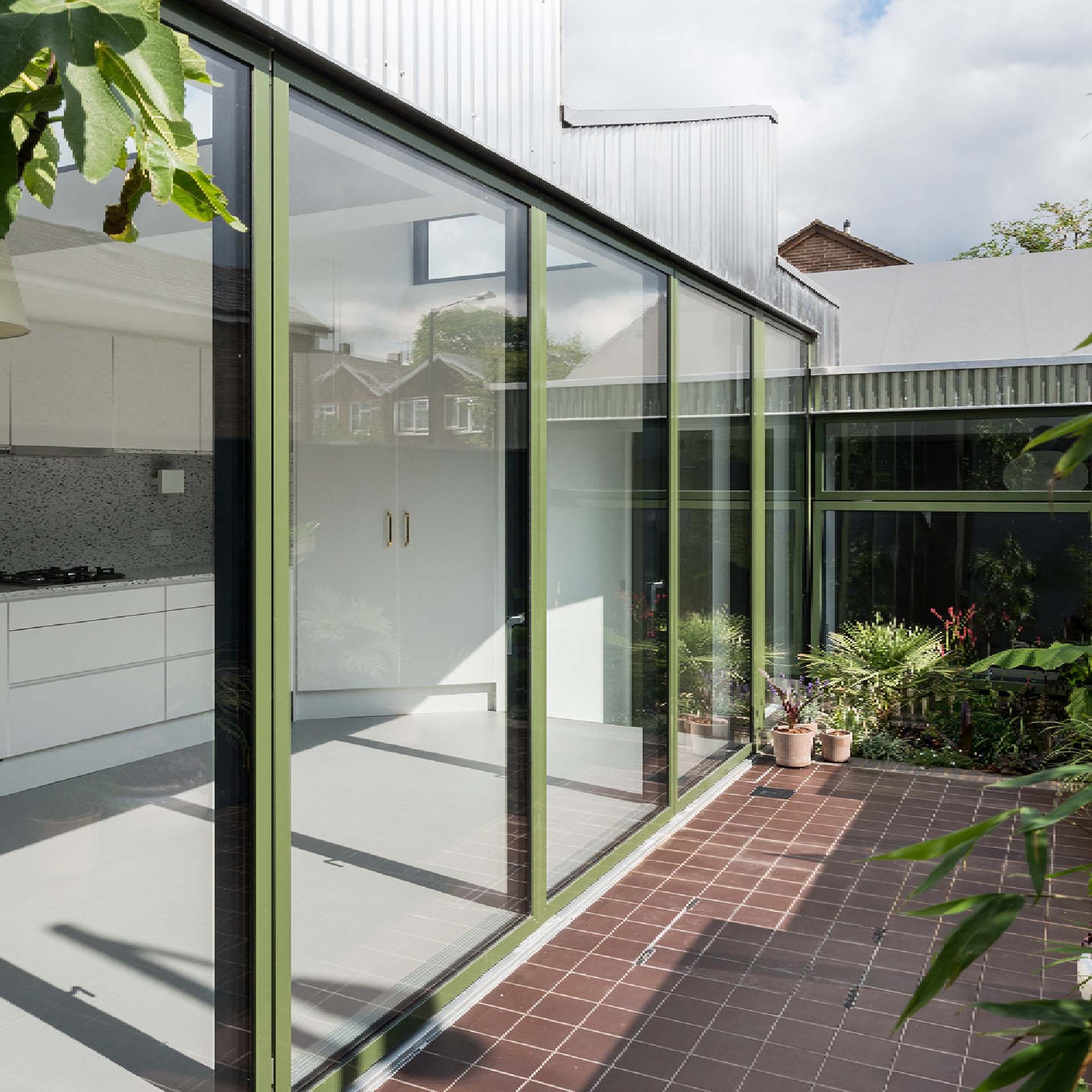 new bedroom and kitchen in a garage conversion