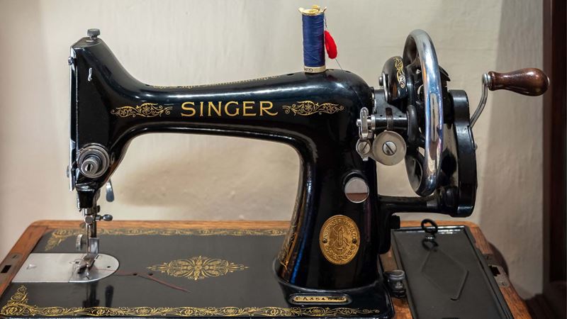 Black and gold Singer sewing machine