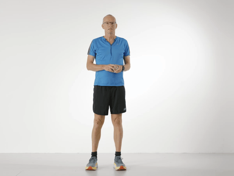 aul throwing a ball against the wall while standing on one leg. Then catching the ball