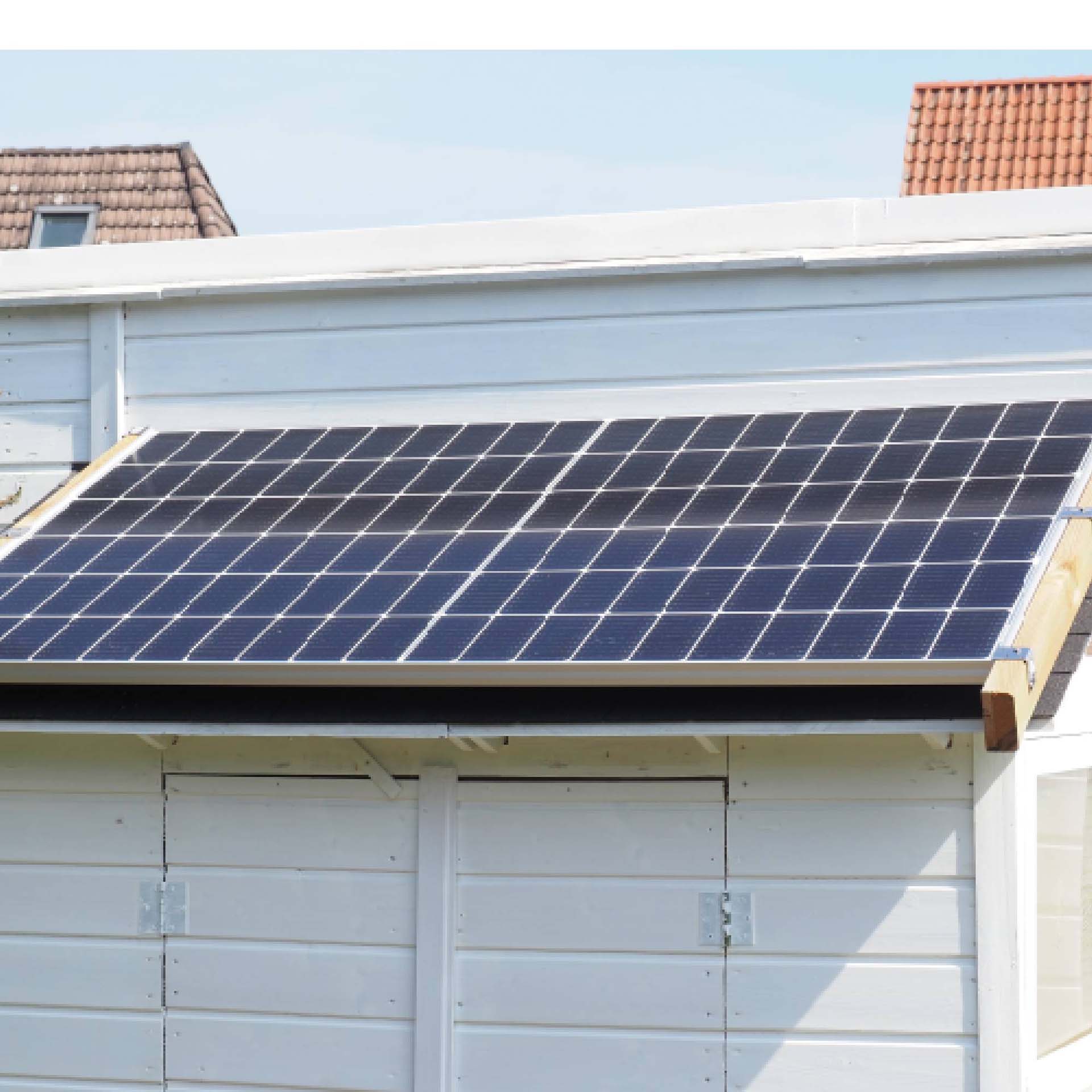 solar panel on a lean to shed