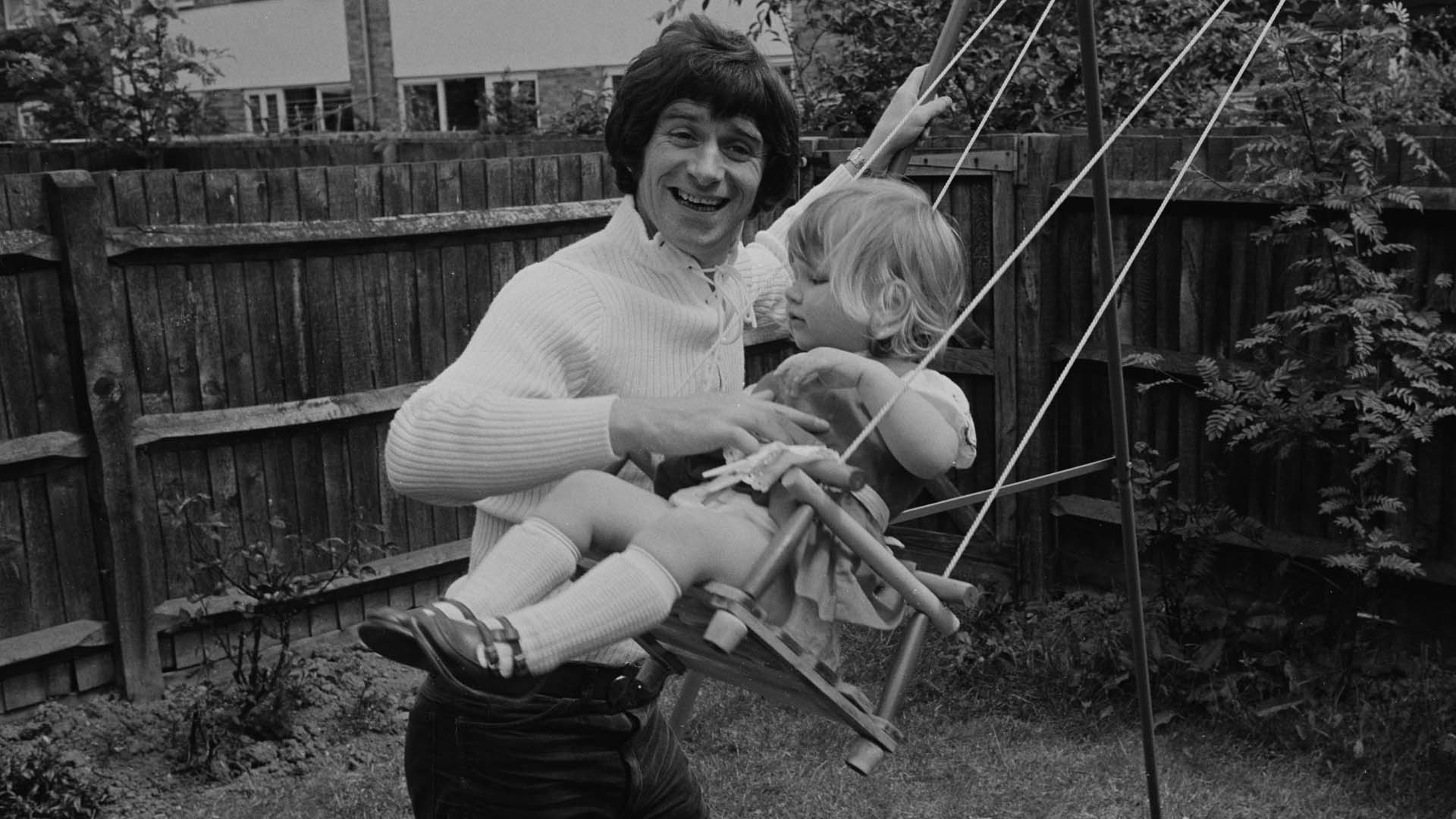 Zoe Ball as a toddler, with father Johnny