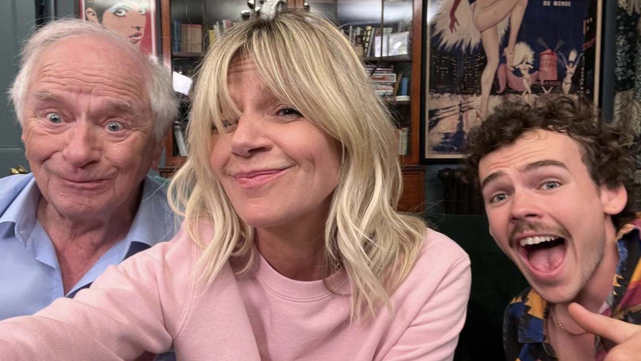 Zoe Ball with father Johnny and son Woody