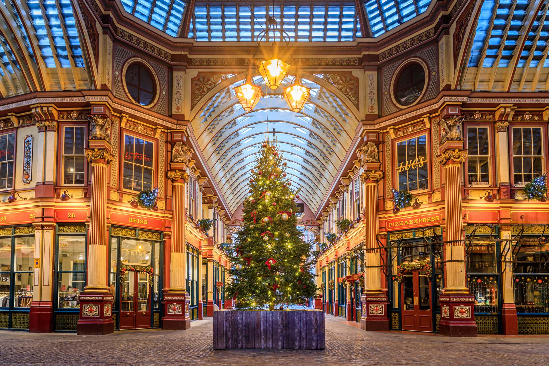 A Christmas tree at Leadenhall Market