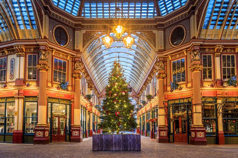 A Christmas tree at Leadenhall Market