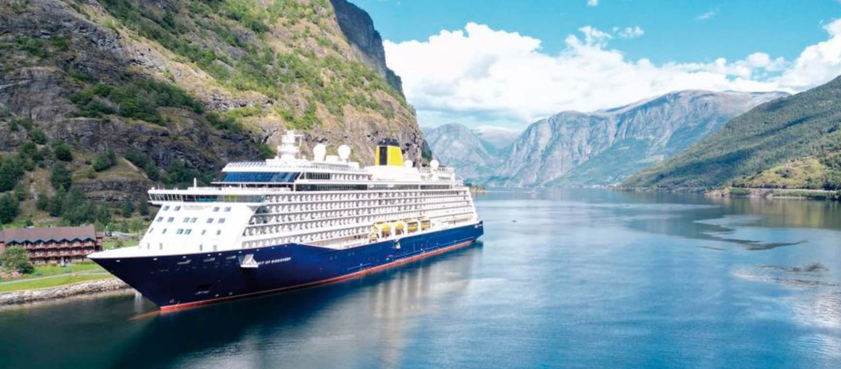 The Spirit of Discovery in Norway illustrating the 2024 cruise planner