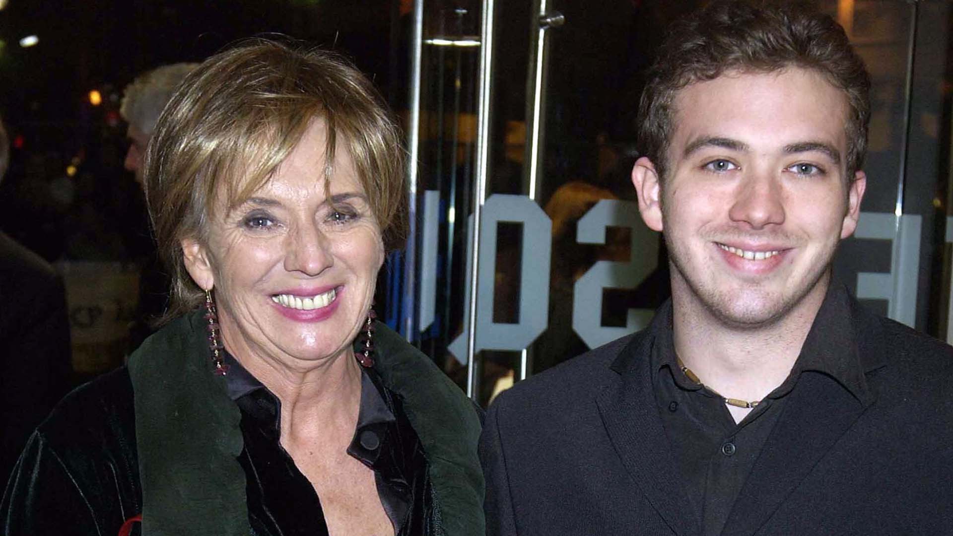 Sue Johnston with son Joel in 2002