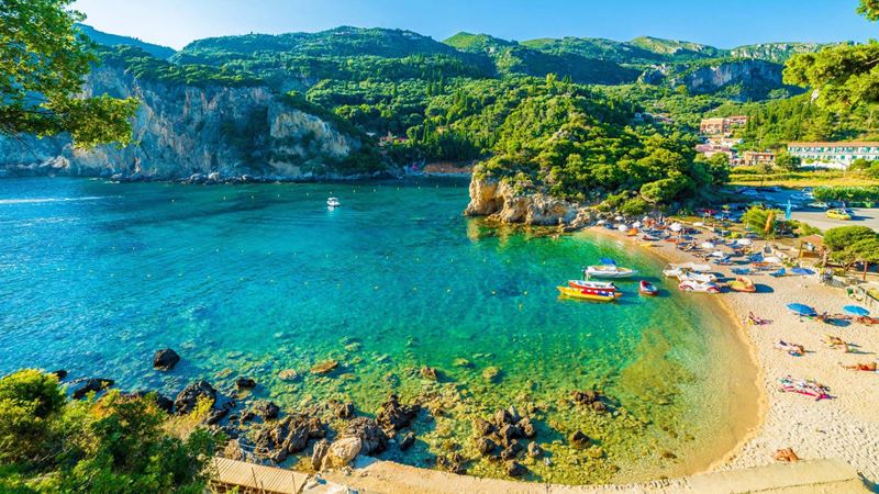 Paleokastritsa beach, Corfu island, Greece