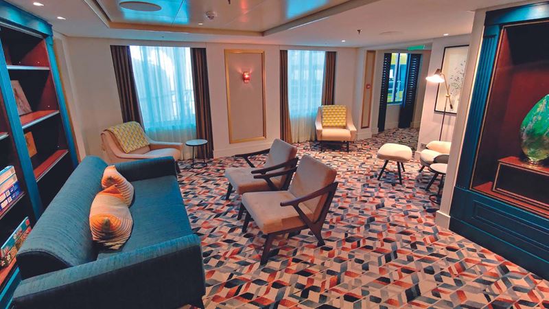 A library on board a cruise ship