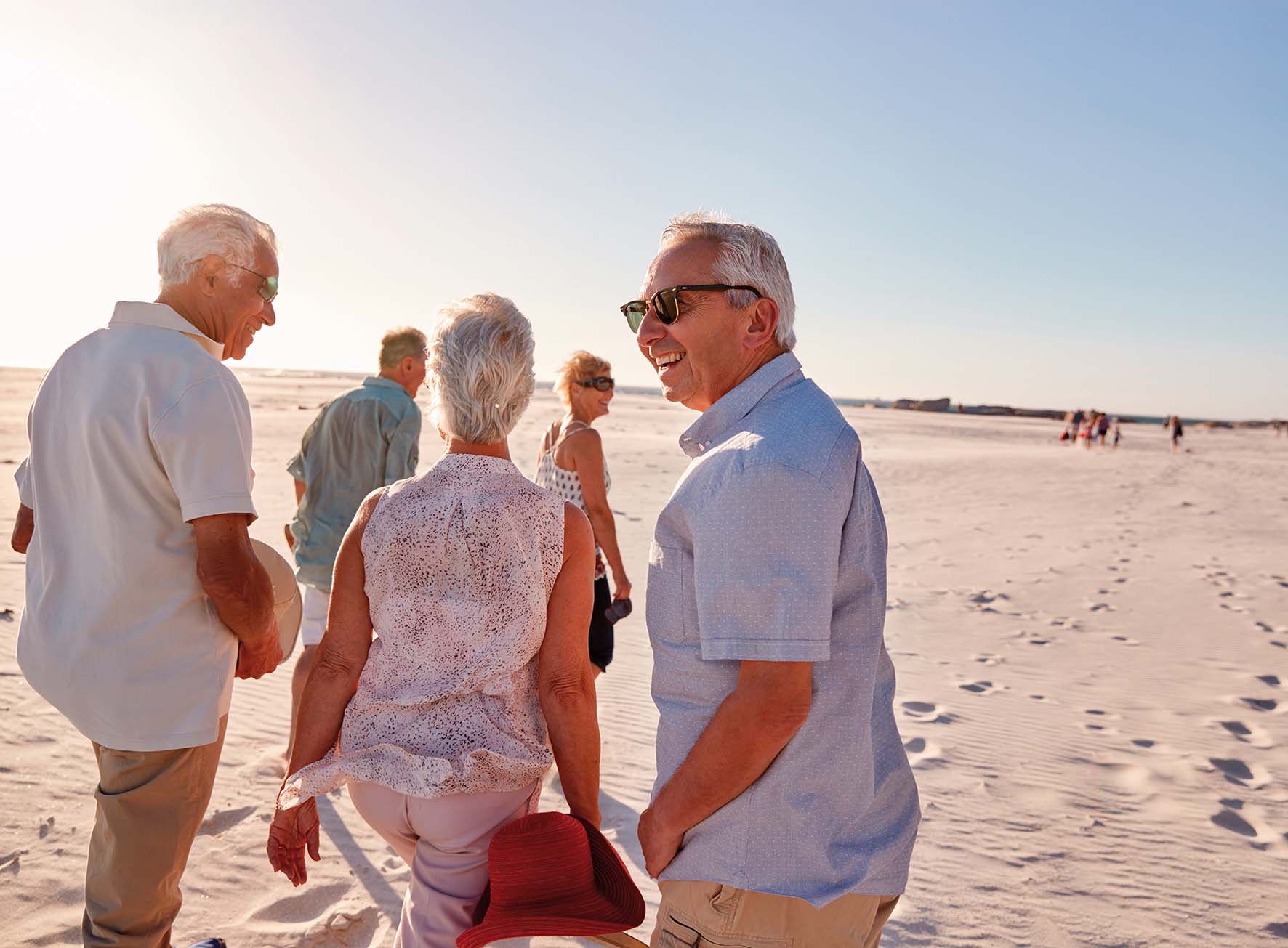 Older travellers exploring a new destination