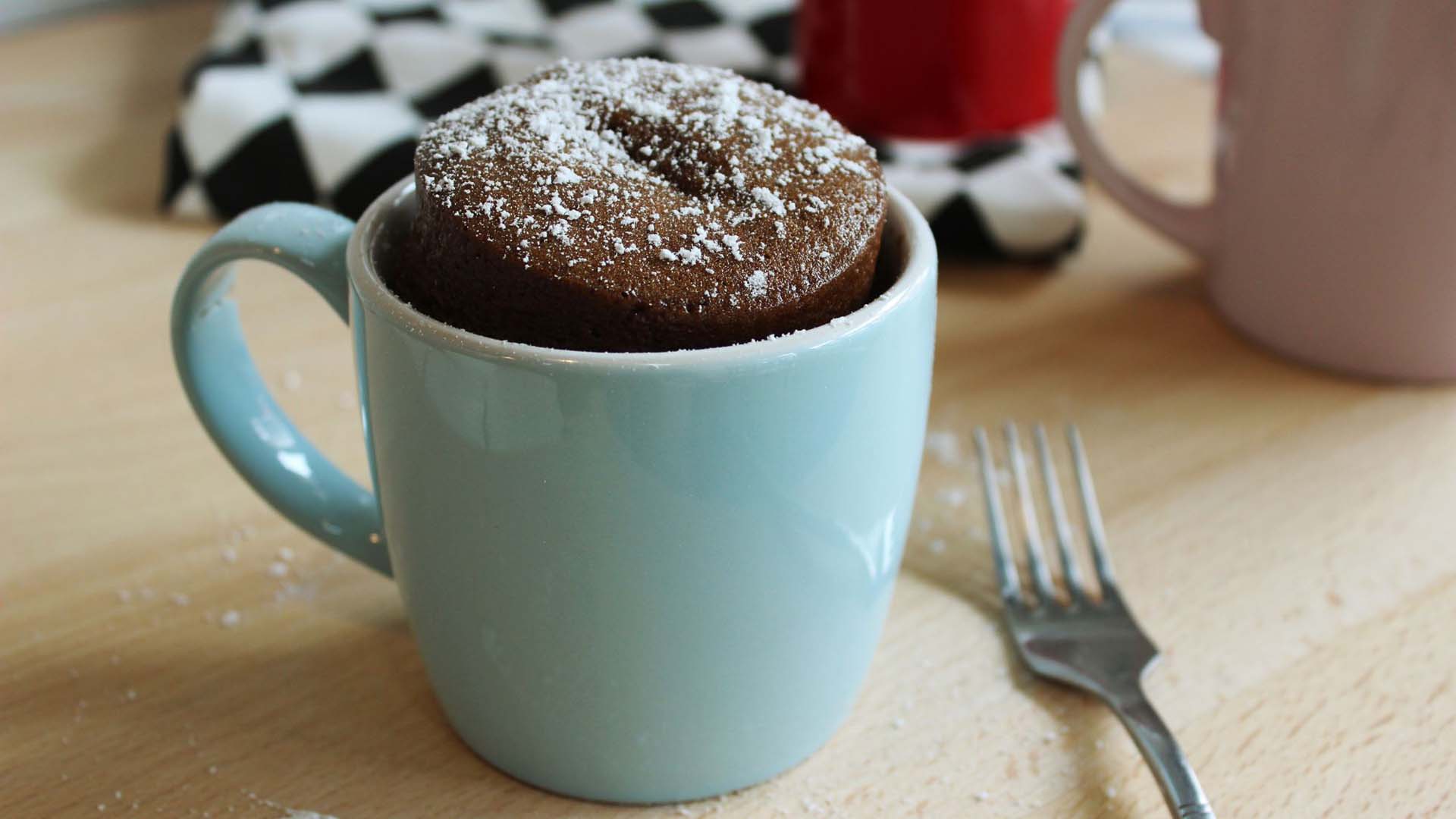 Mug cake made in a microwave