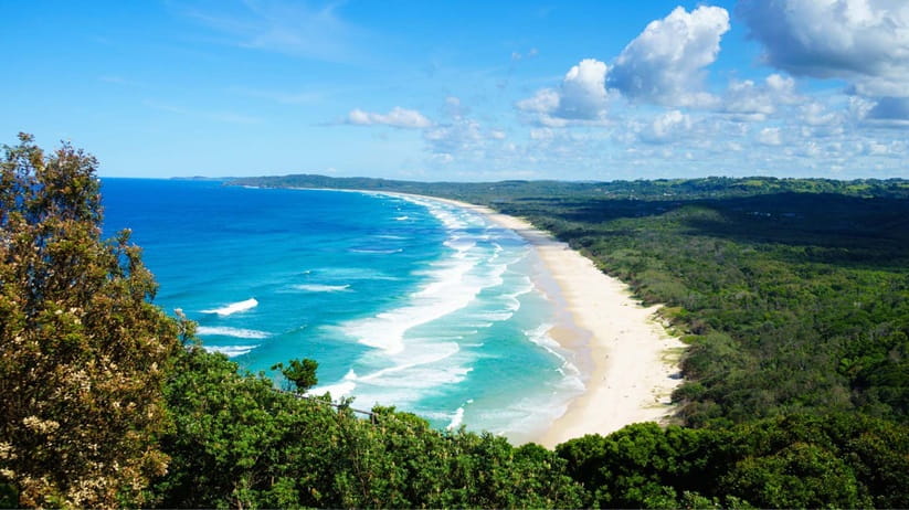 The beautiful Tallow Beach in Byron Bay, Australia