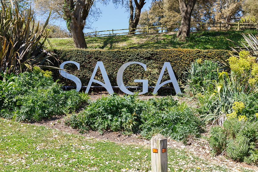 Sag Ornamental Logo in Enbrook office garden