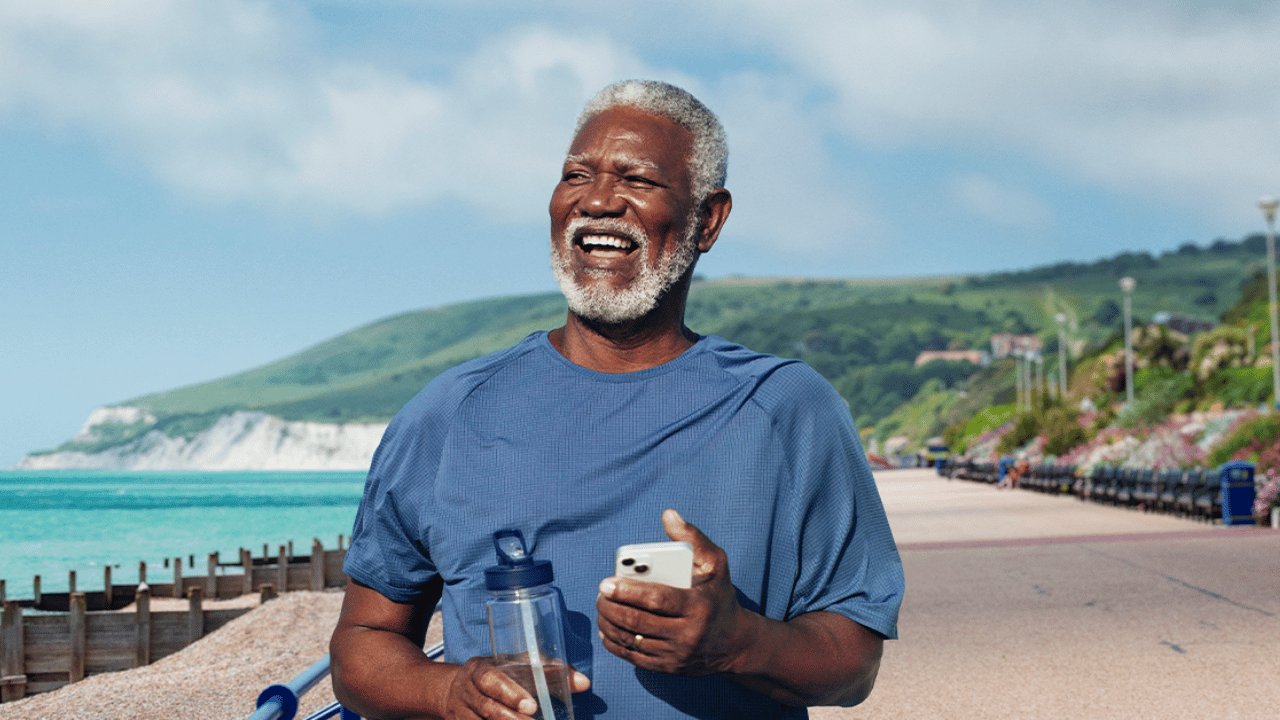 Man jogging in beach