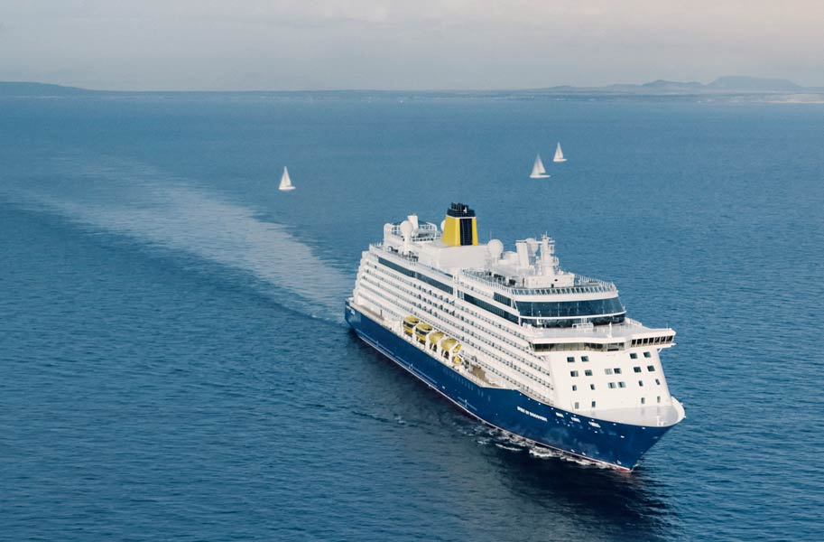 Cruise ship on the open sea