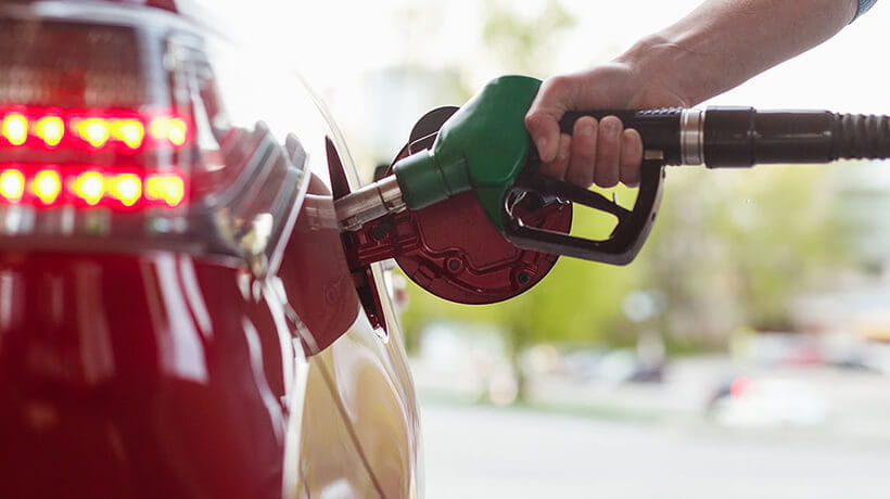 A car being filled up with petrol