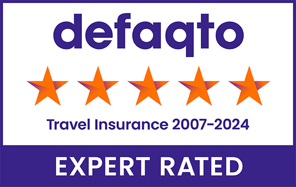 Defaqto 5 star rated travel insurance 2007-2024