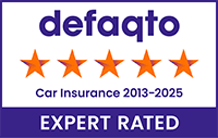 Defaqto 5 star rated car insurance 2013 to 2025.